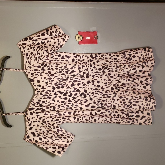 NORACORA Lady's Party Dress Cut Out Sleeves,Shoulder Straps Animal Motif - Picture 7 of 9